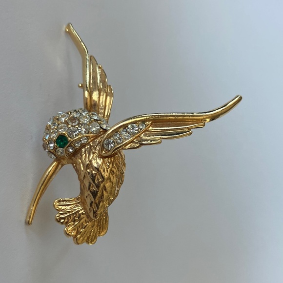 Vintage Gold-tone Hummingbird Brooch - Picture 3 of 3